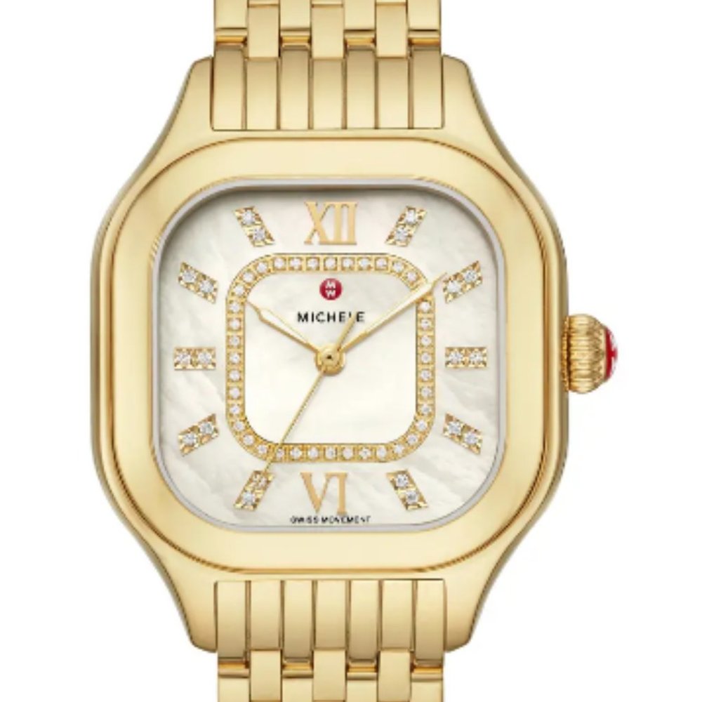 Michele Meggie Diamond Dial Watch Head Bracelet, 33mm